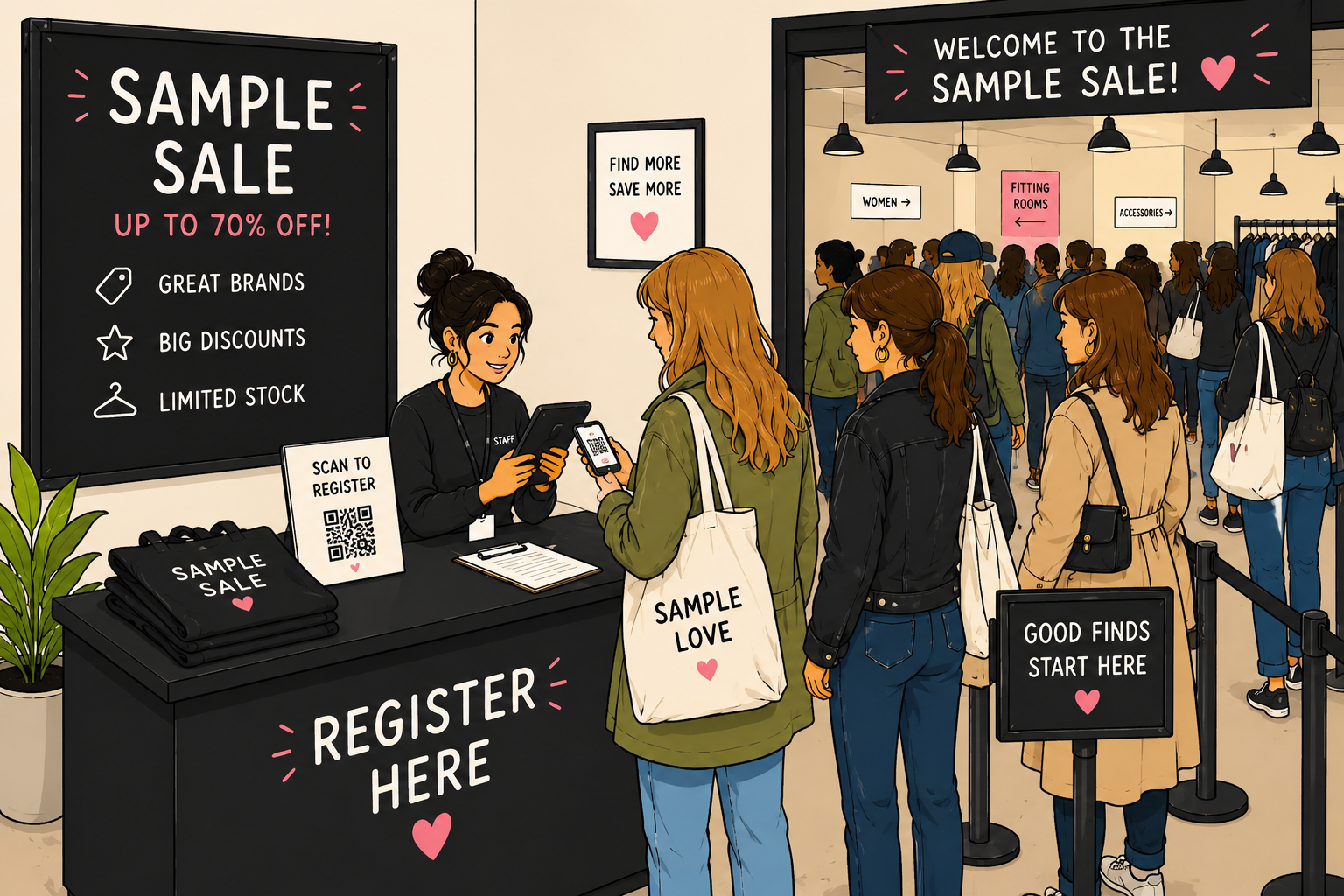 Registratie bij de ingang