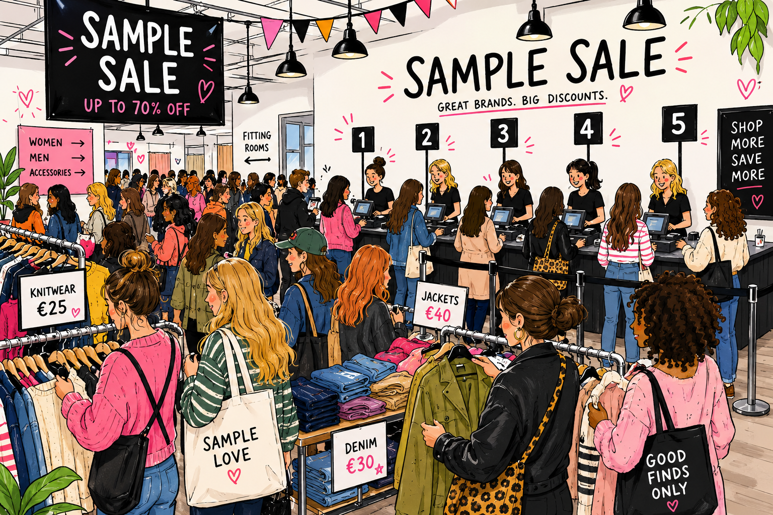 Drukke sample sale